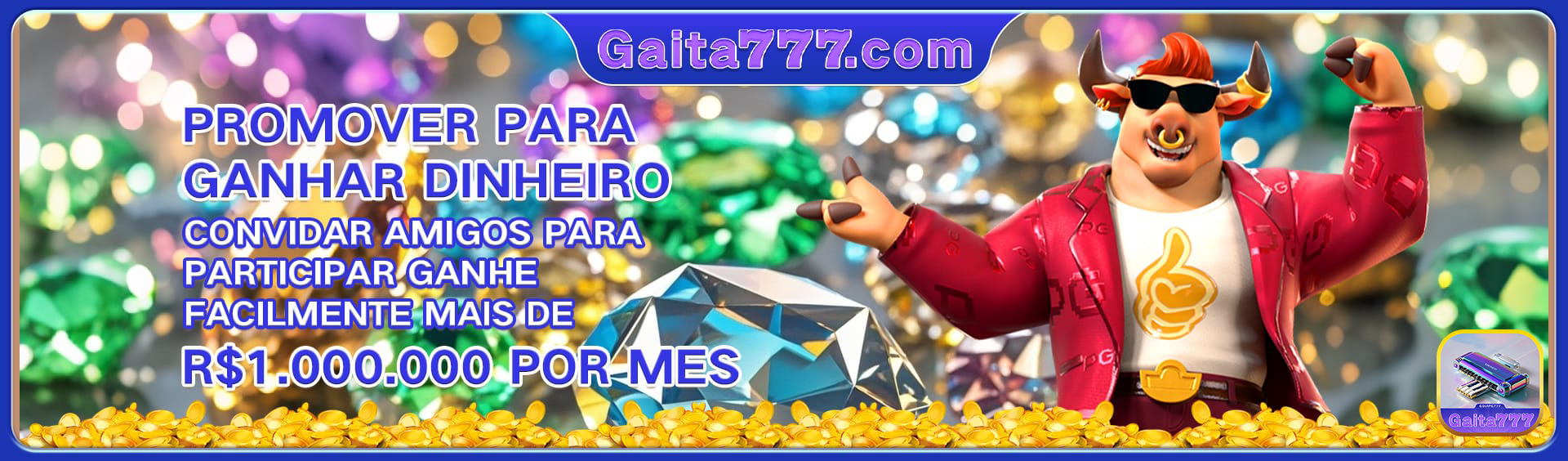 Imagem promocional da gaita777.com mostrando a plataforma e suas vantagens